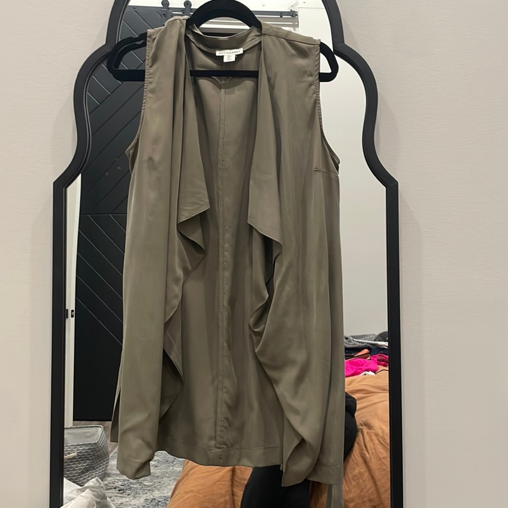 Artisan NY Long-Line Open Front Waterfall Vest